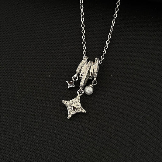 Teardrop Pearl Star Pendant