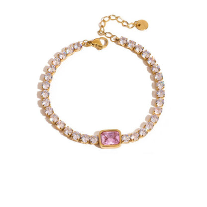 Aurora Crystal Square Bracelet Set