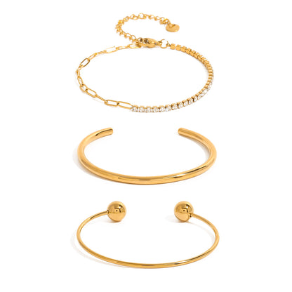 Aurora Gold Bangle & Bracelet Set