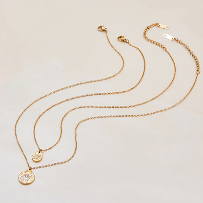 Aurora Layered Gold Necklace Set
