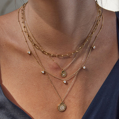 Aurora Layered Gold Necklace Set