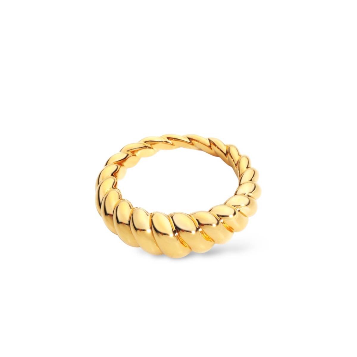 Chic Gold Wave Textured Ring - Ideal for Minimalist Elegance