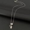 Pink Square Necklace |Niche Design High-End Micro-Paved Zircon Collarbone Chain - Image 2