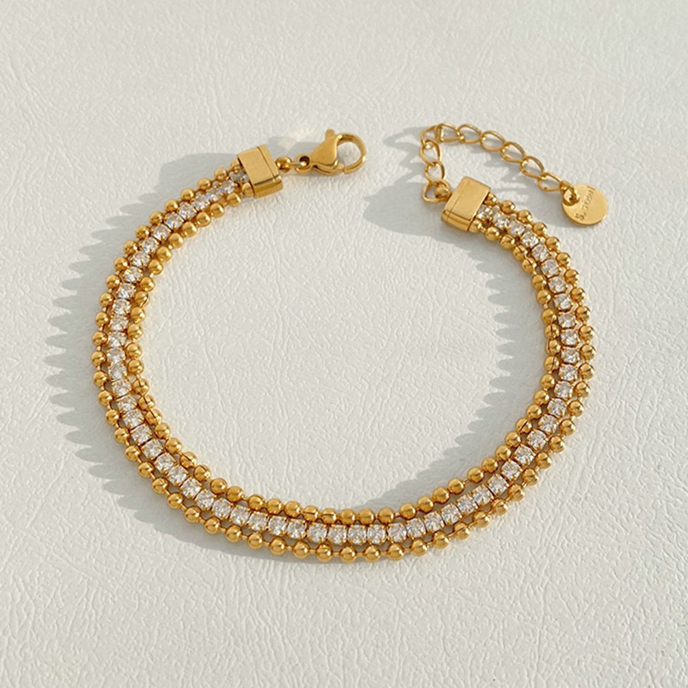 Luxurious Gold and Crystal Beaded Necklace