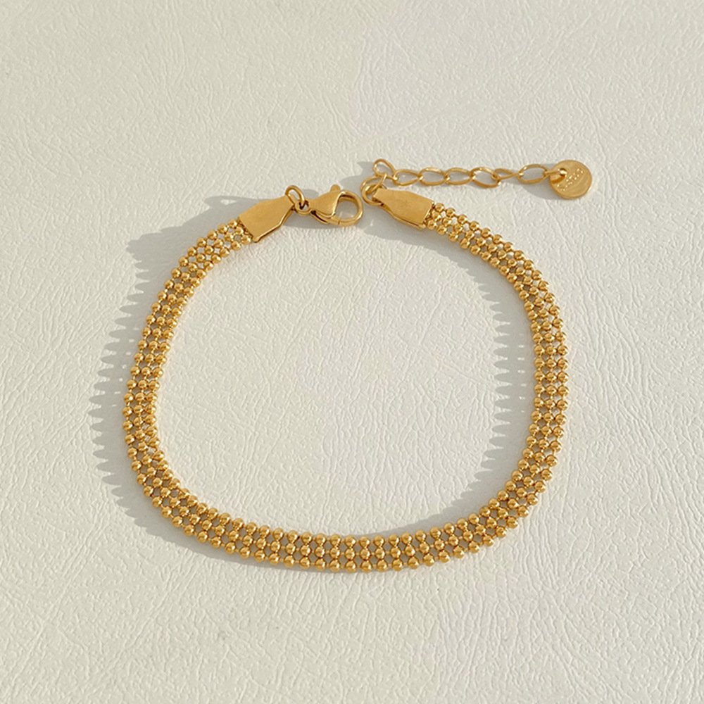 Elegant Gold Beaded Chain Necklace